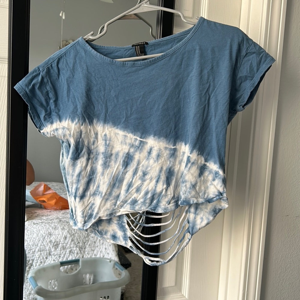 Blue Tie Dye Opened Back Shirt